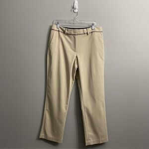 Tommy Hilfiger Women’s Tan Ankle Pants Size 10 Ribbon Trim Dress Work Casual